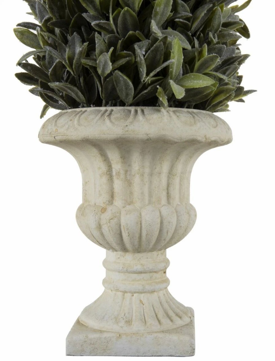 Artificial Florals & Plants * | Flocked Artificial Sage Cone Tabletop Topiary 24