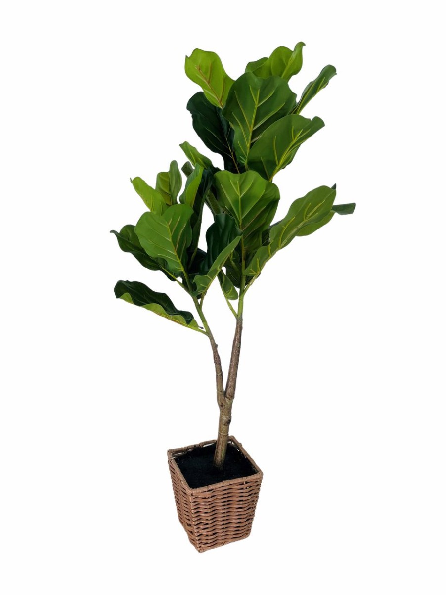 Artificial Florals & Plants * | Potted Artificial Fiddle Leaf Tree 3Ft