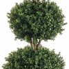 Artificial Florals & Plants * | 4Ft Triple Ball Shape Boxwood Topiary In Plastic Pot